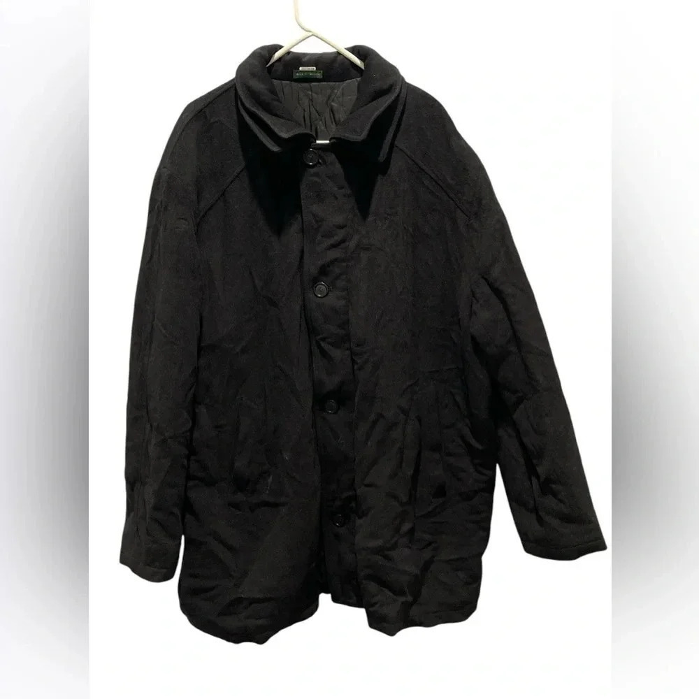 Ralph Lauren Men’s 100% Wool Peacoat zip/button closure size 48L Black